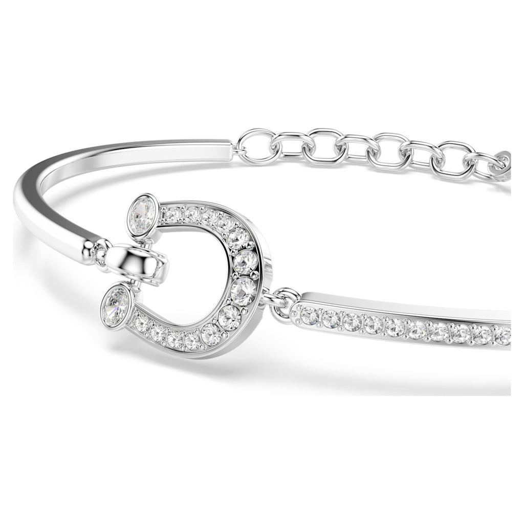 Swarovski Symbolica bracelet Pavé, Horse shoe, White, Rhodium plated