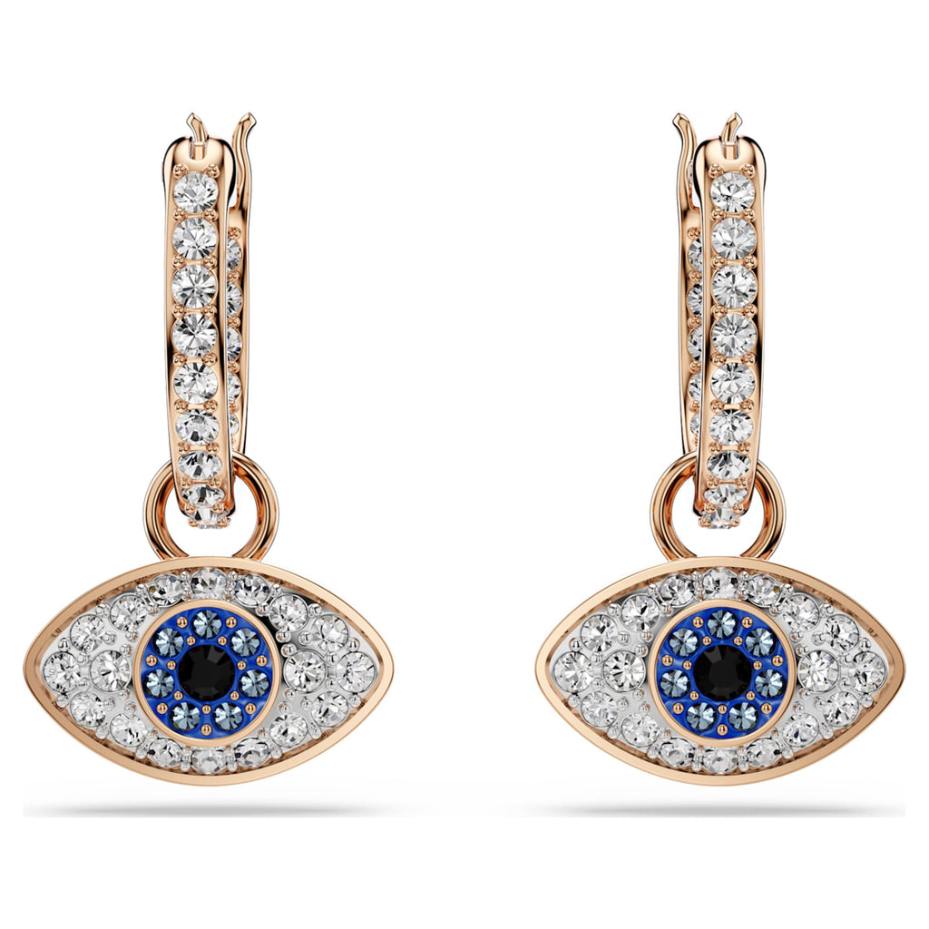 Swarovski Symbolica drop earrings Eye, Multicolored, 18K rose gold finish