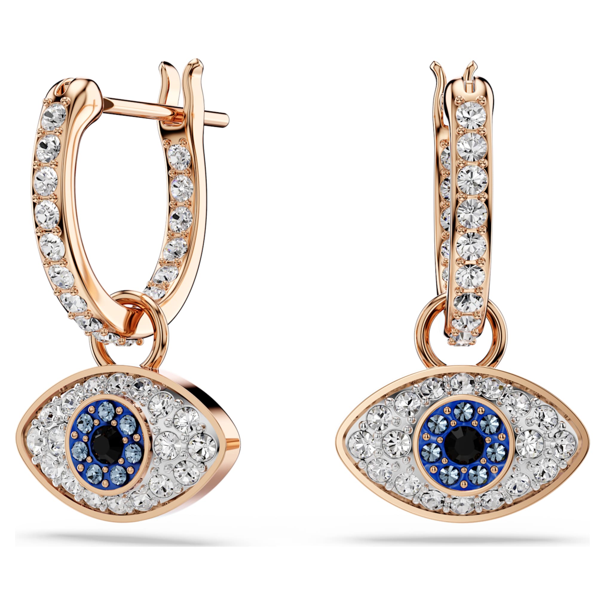 Swarovski Symbolica drop earrings Eye, Multicolored, 18K rose gold finish