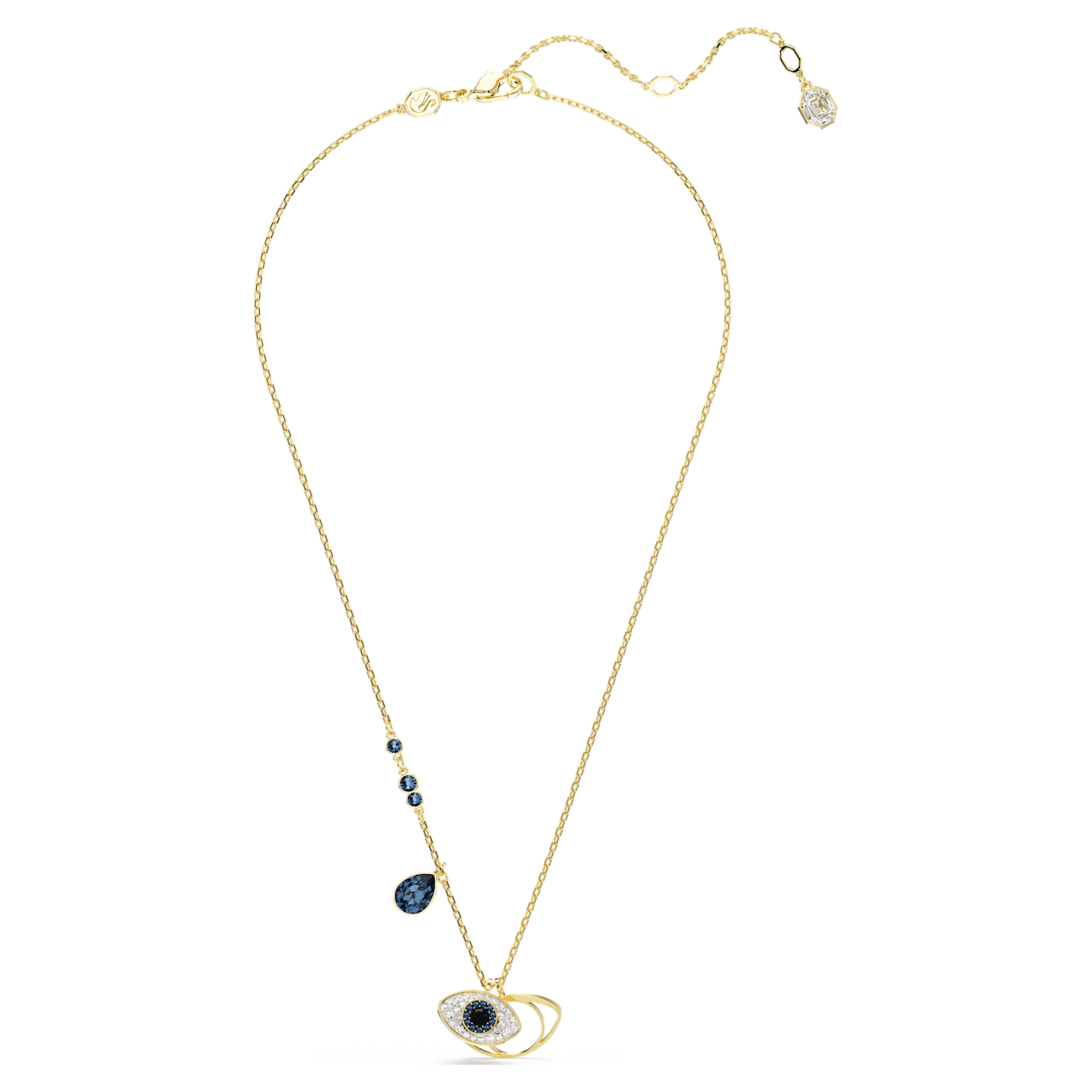 Swarovski Symbolica pendant Evil eye, Blue, 18K gold finish