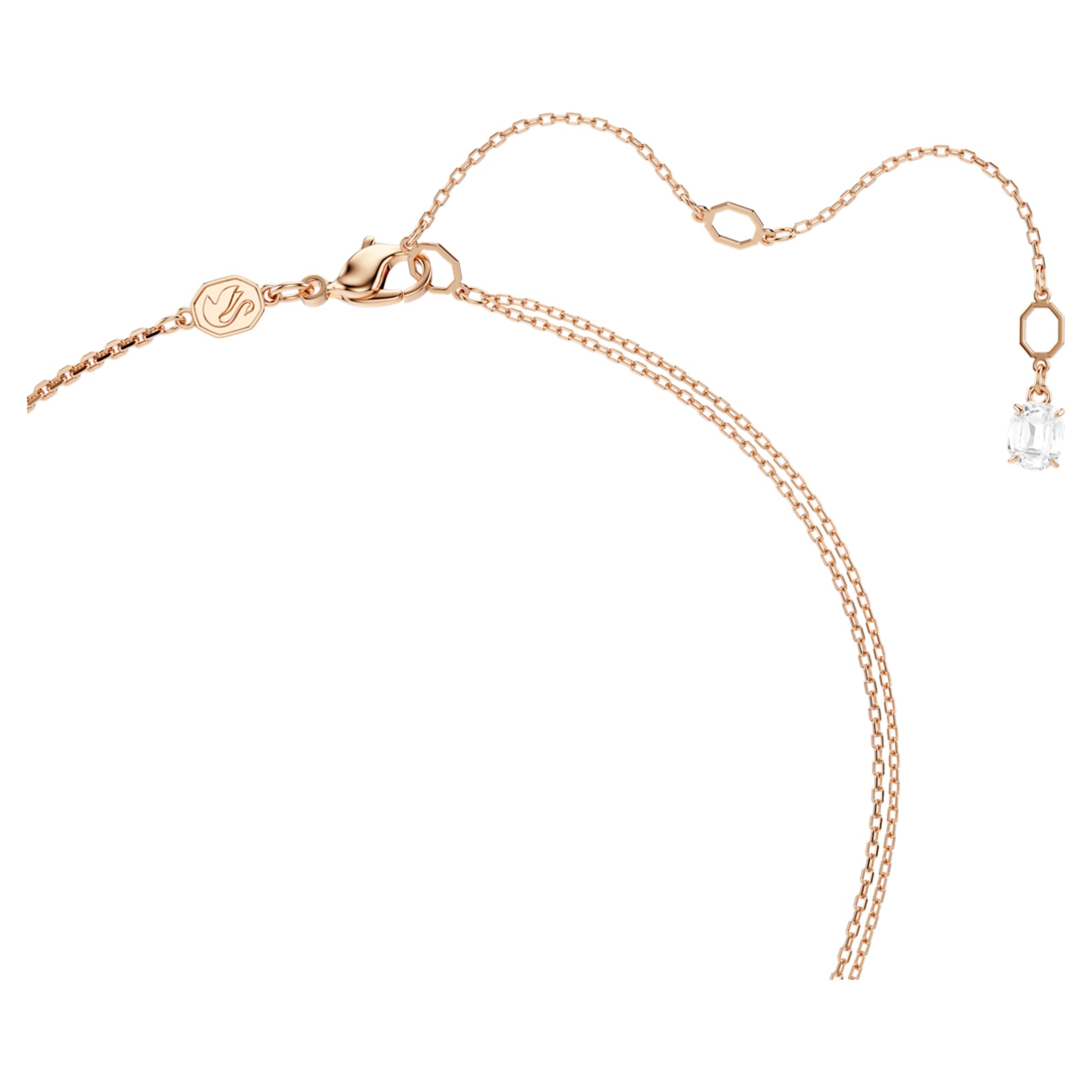 Swarovski Symbolica pendant Pavé, Horse shoe, White, 18K rose gold finish