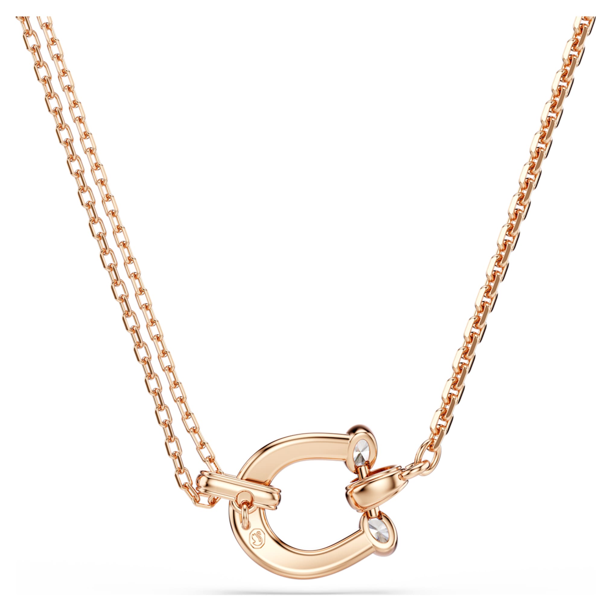 Swarovski Symbolica pendant Pavé, Horse shoe, White, 18K rose gold finish