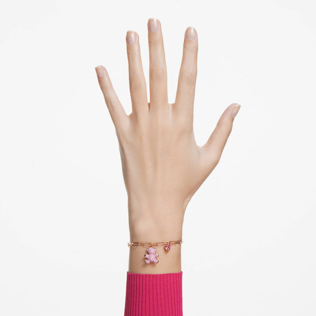 Swarovski Teddy bracelet Bear, Pink, 18K rose gold finish