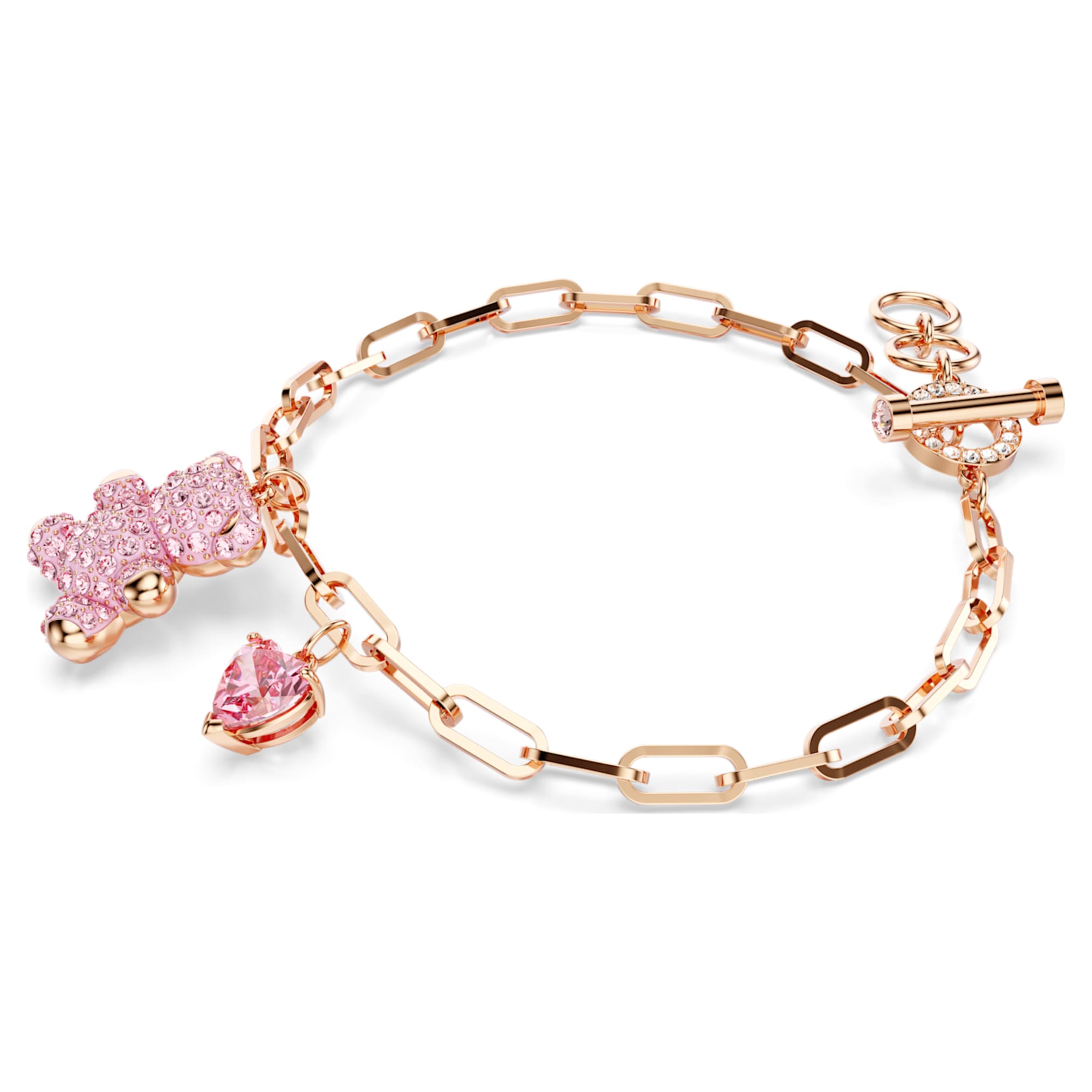 Swarovski Teddy bracelet Bear, Pink, 18K rose gold finish
