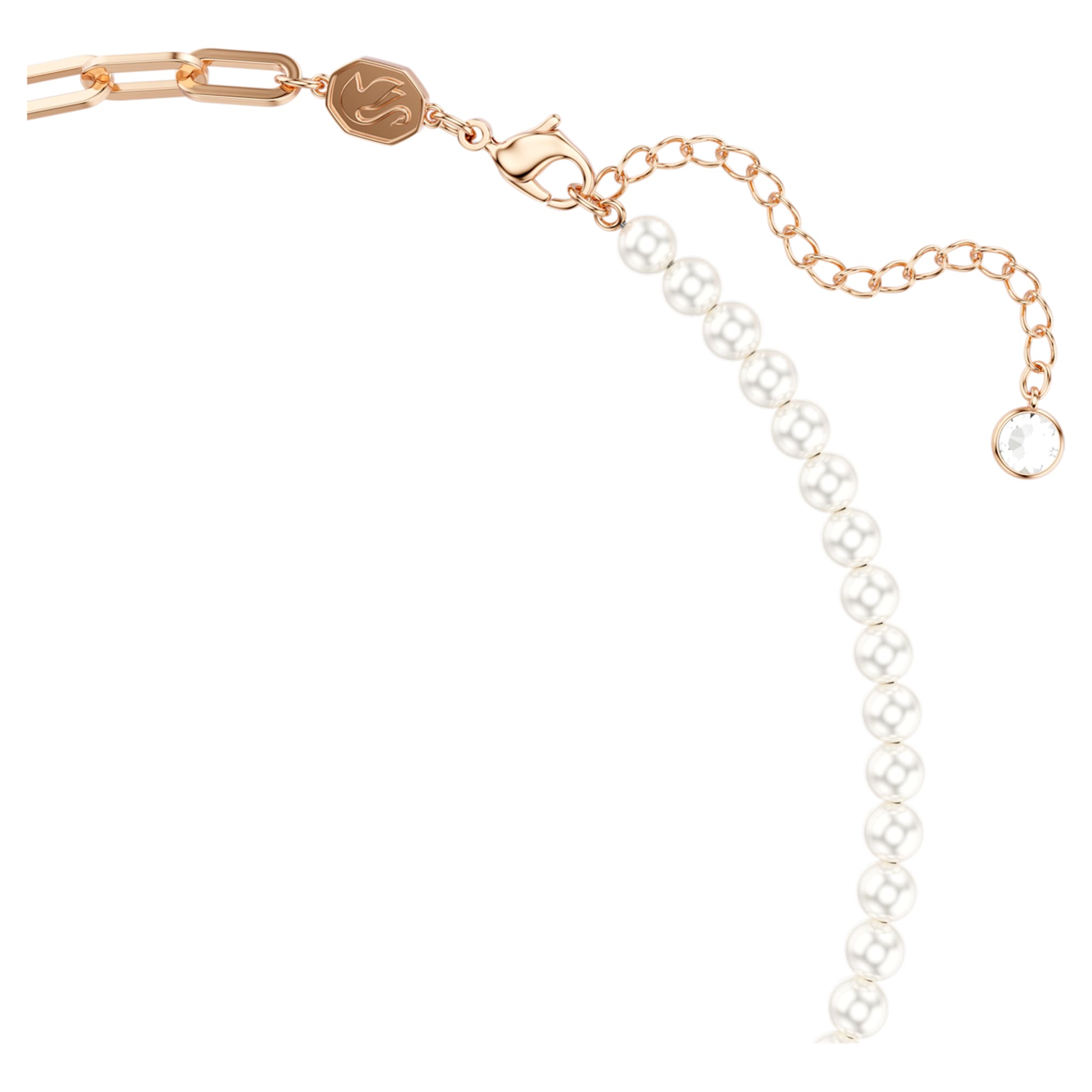 Swarovski Teddy pendant Crystal pearl, Bear, Pink, 18K rose gold finish