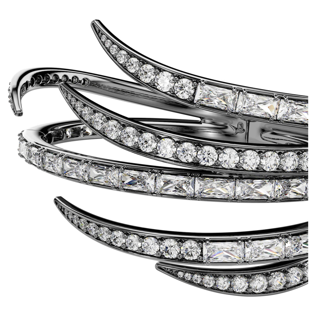 Swarovski The Vienna Collection bangle Feather, White, Ruthenium plated