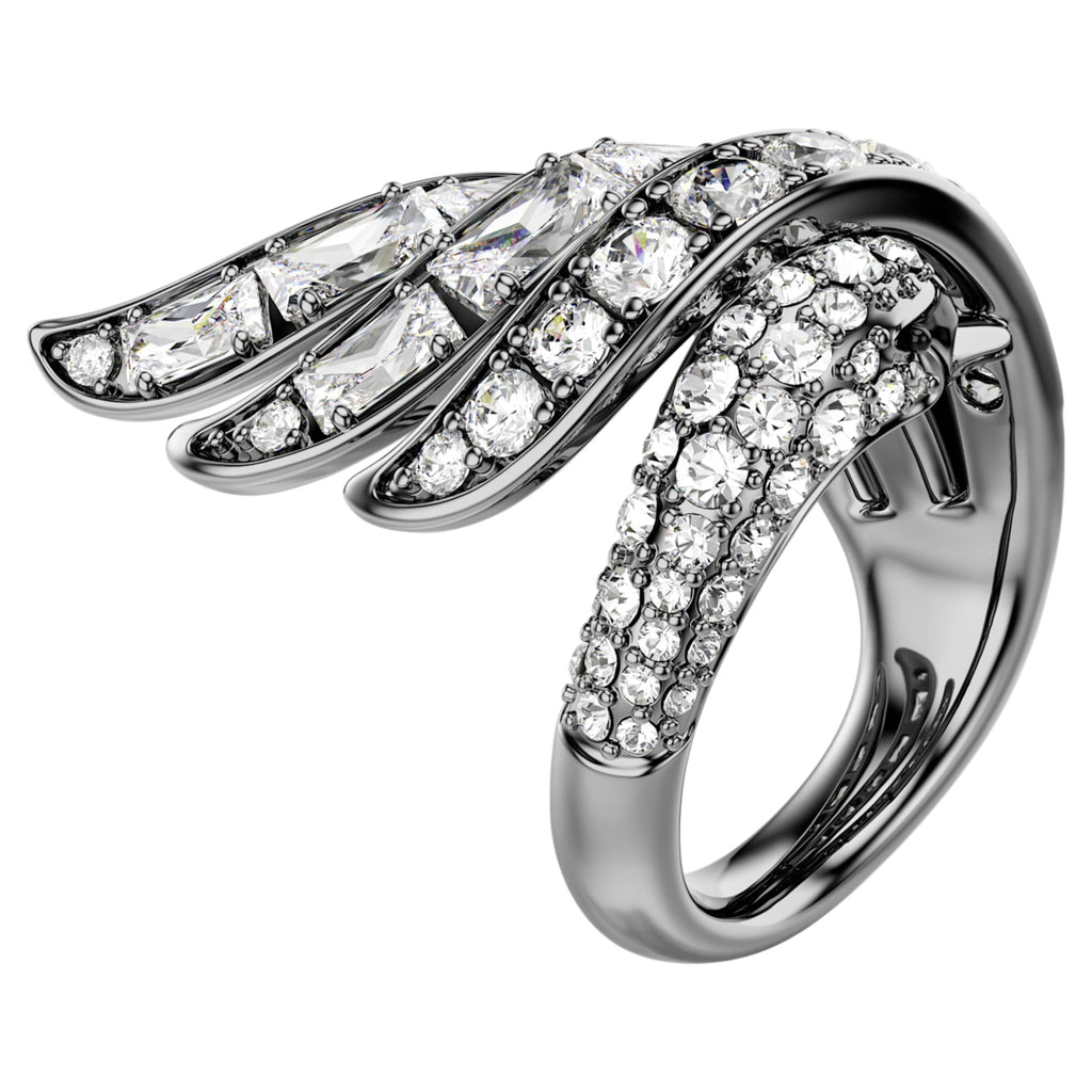 Swarovski The Vienna Collection ring Swan, White, Ruthenium plated