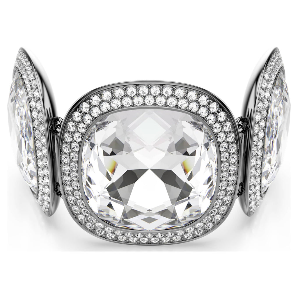 Swarovski Una Angelic bracelet Cushion cut, White, Ruthenium plated