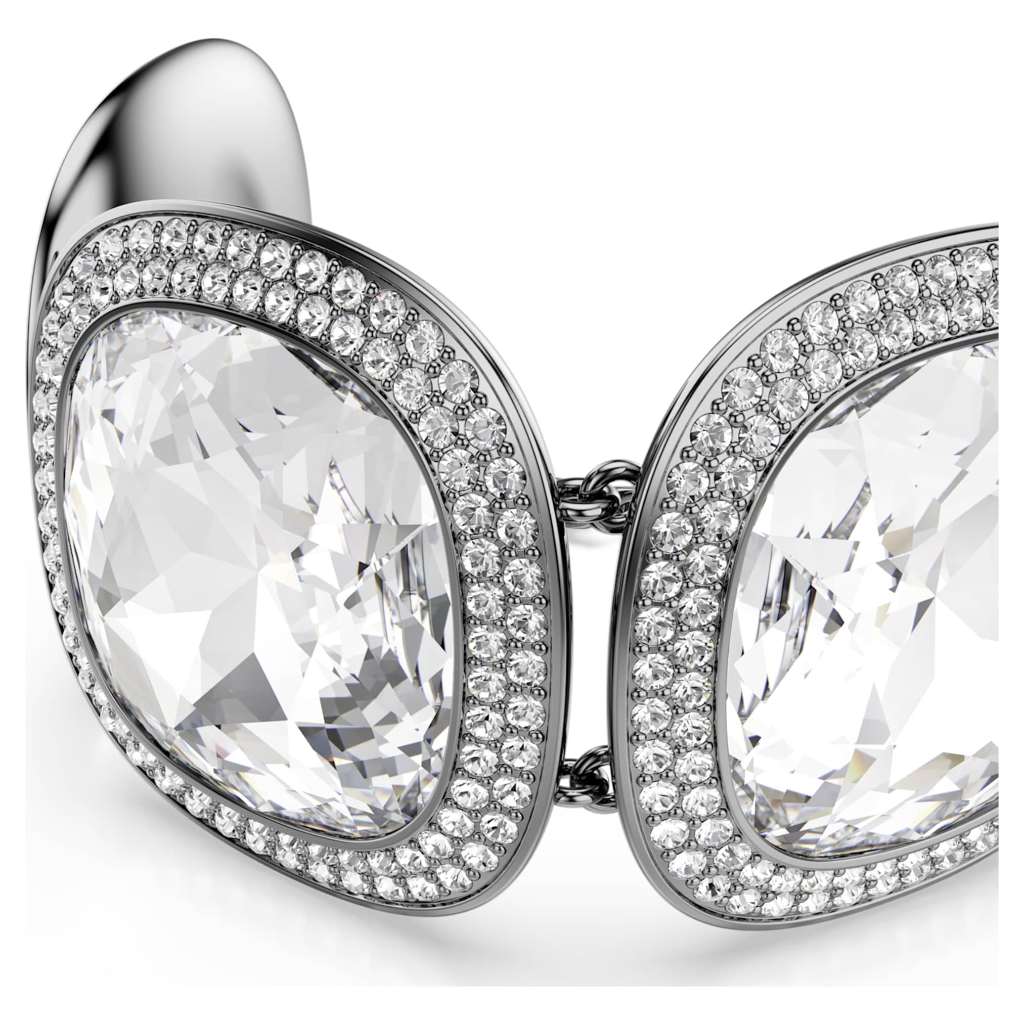 Swarovski Una Angelic bracelet Cushion cut, White, Ruthenium plated