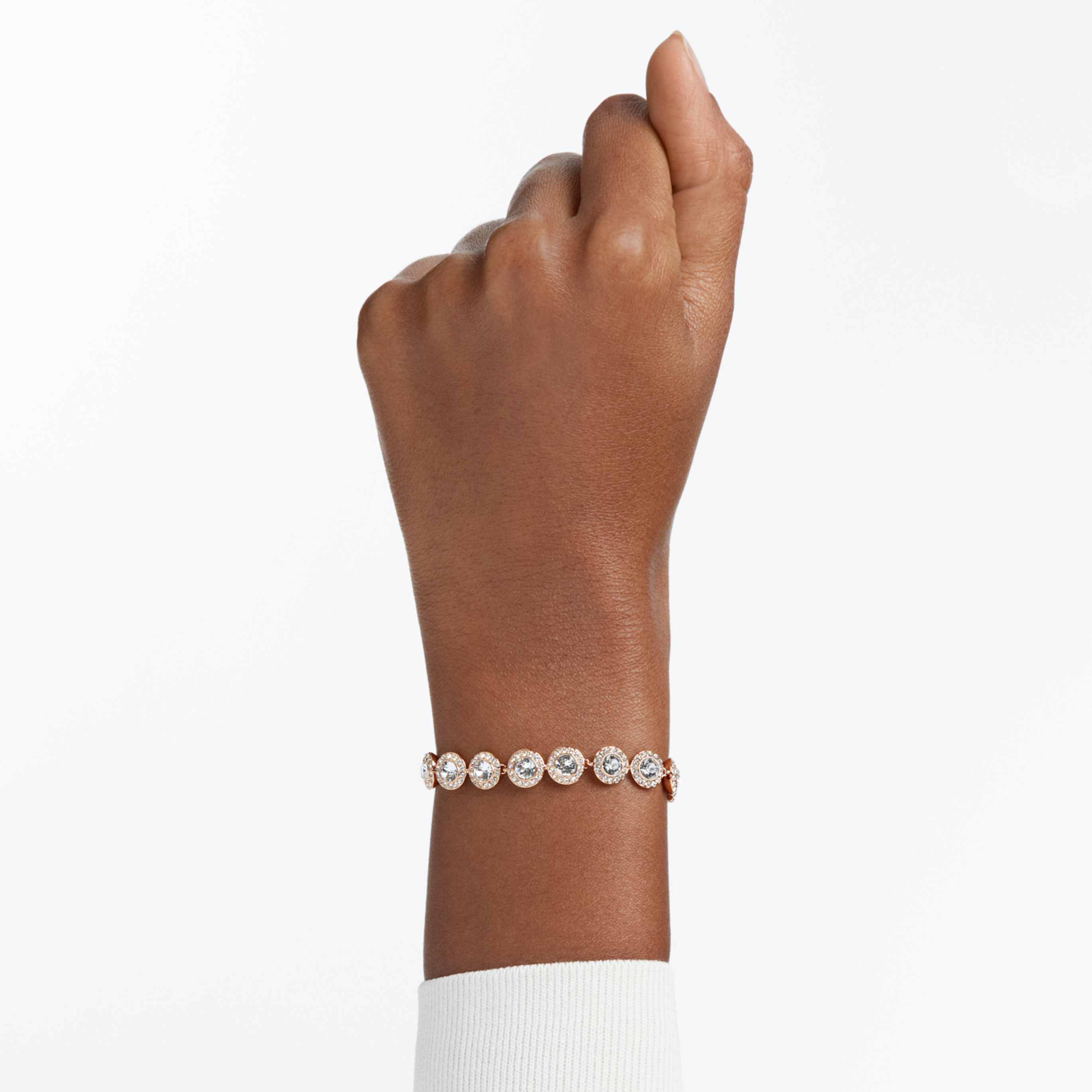 Swarovski Una Angelic bracelet Round cut, White, Rhodium plated