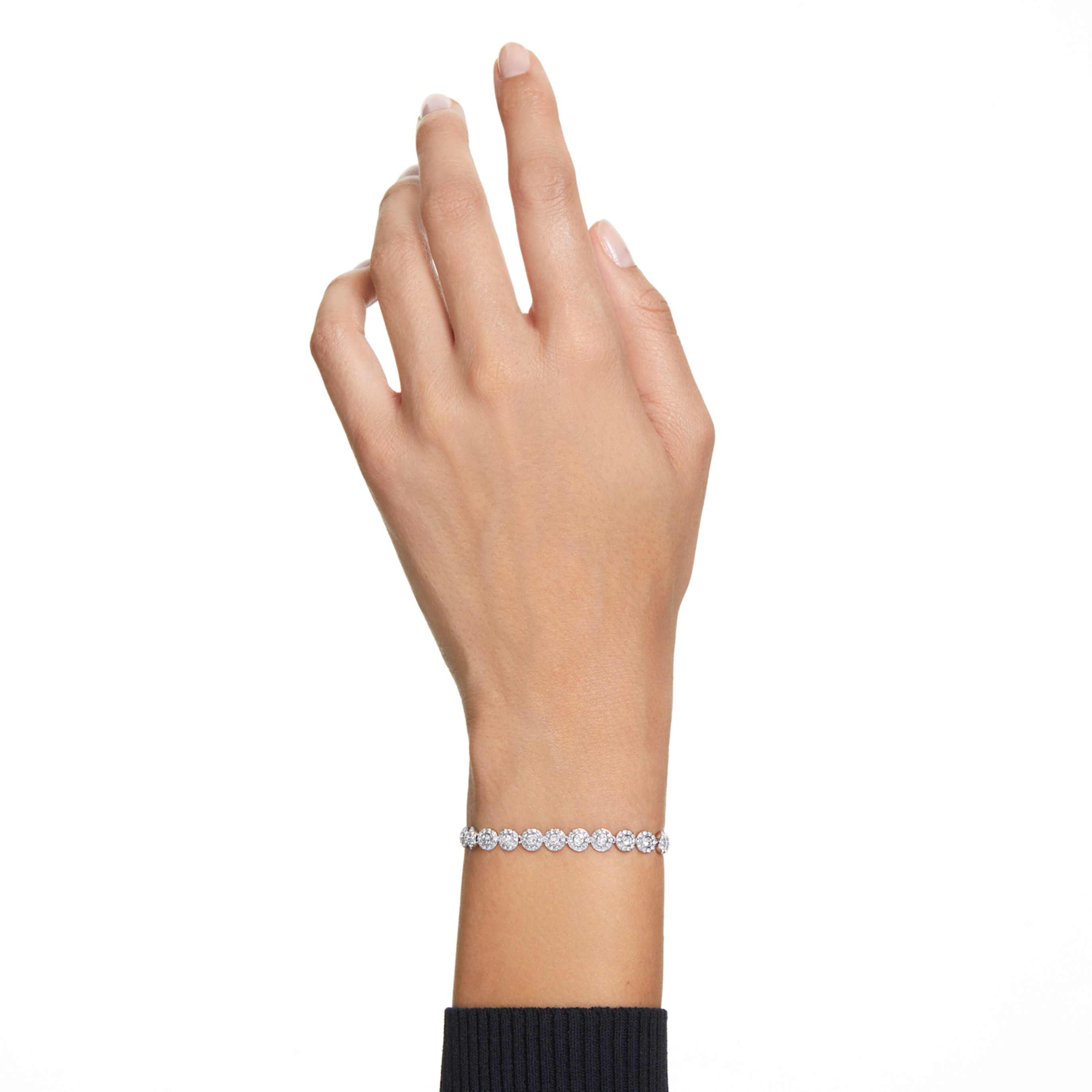 Swarovski Una Angelic bracelet Round cut, Small, White, Rhodium plated