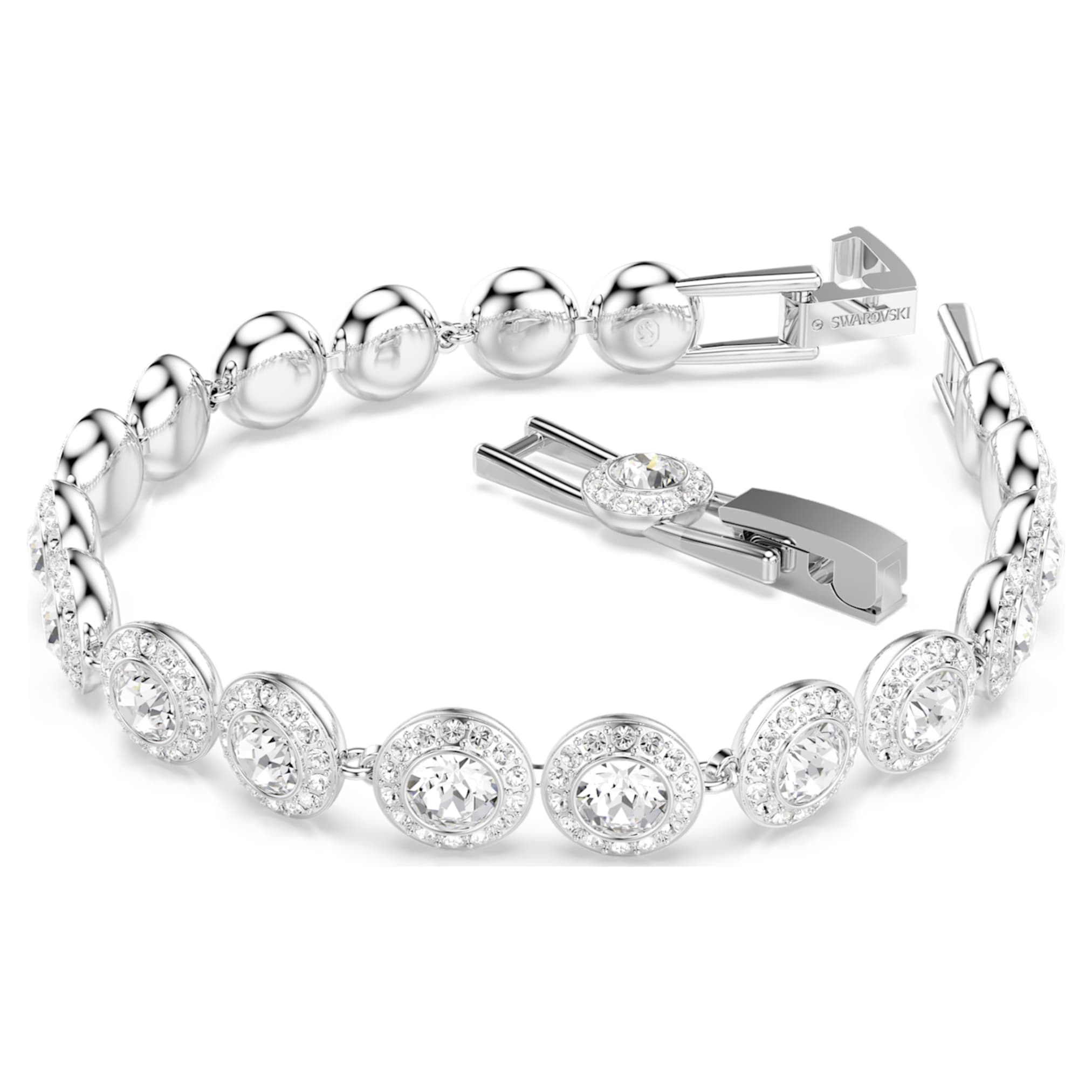 Swarovski Una Angelic bracelet Round cut, White, Rhodium plated