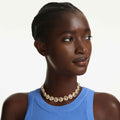 Swarovski Una Angelic choker Round cut, Caramel, 18K gold finish