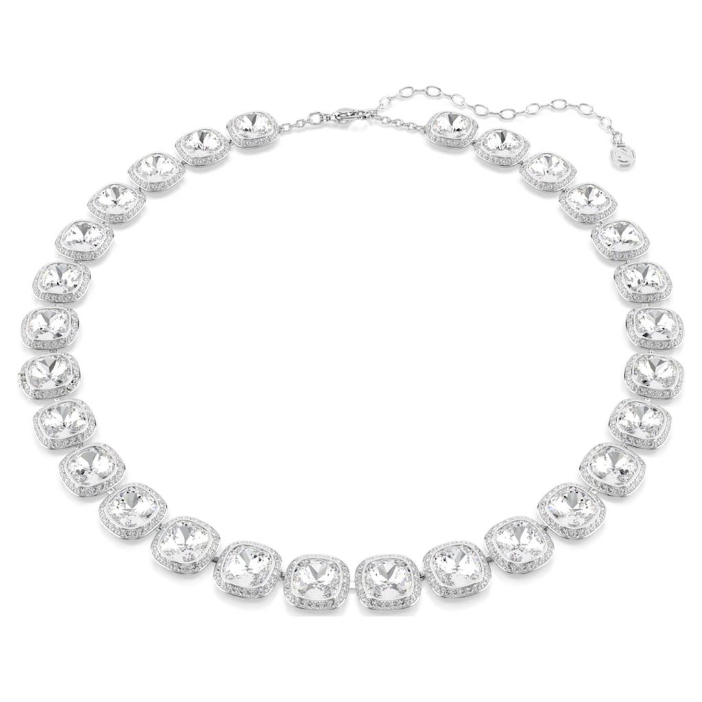 Swarovski Una Angelic necklace Cushion cut, White, Rhodium plated