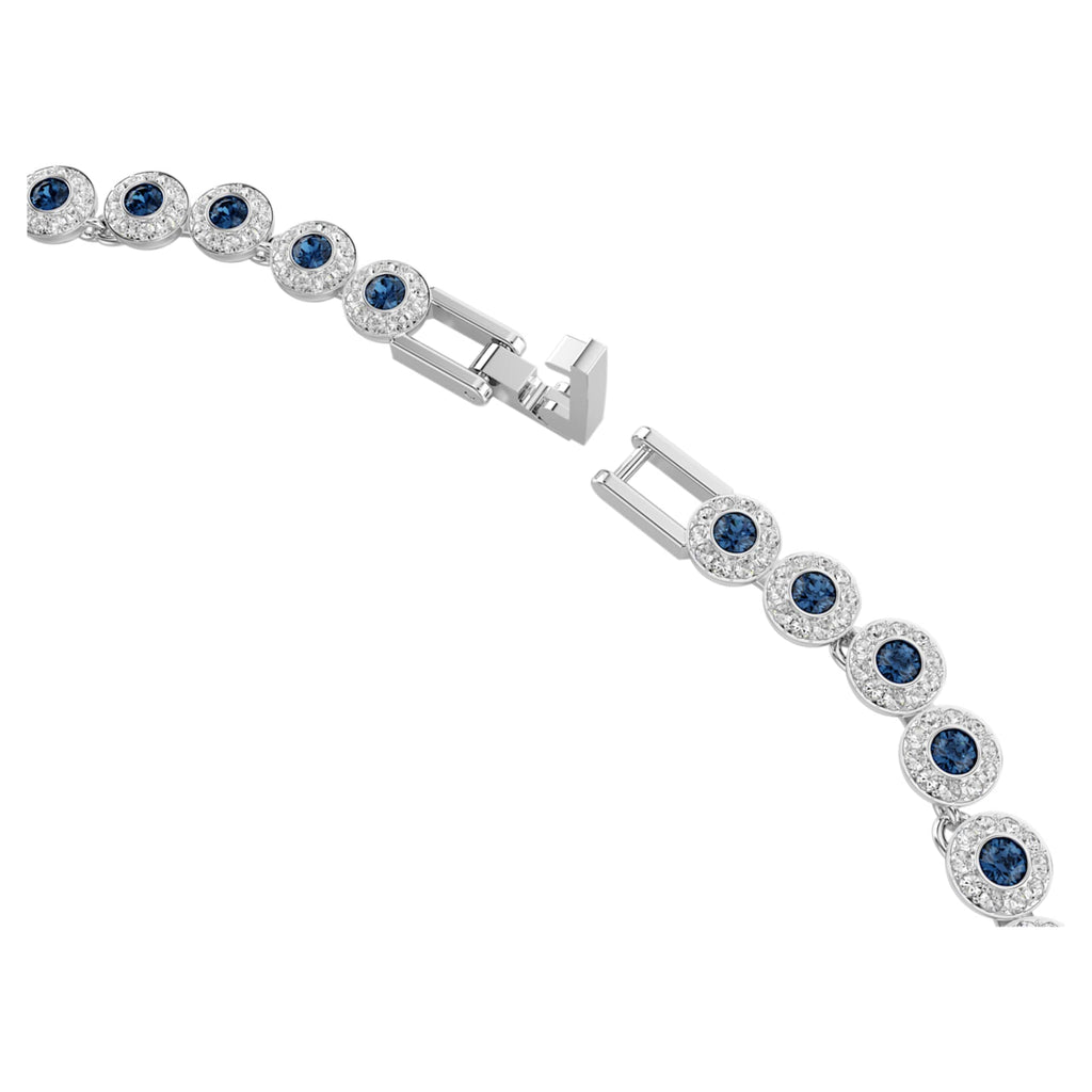 Swarovski Una Angelic necklace Round cut, Blue, Rhodium plated