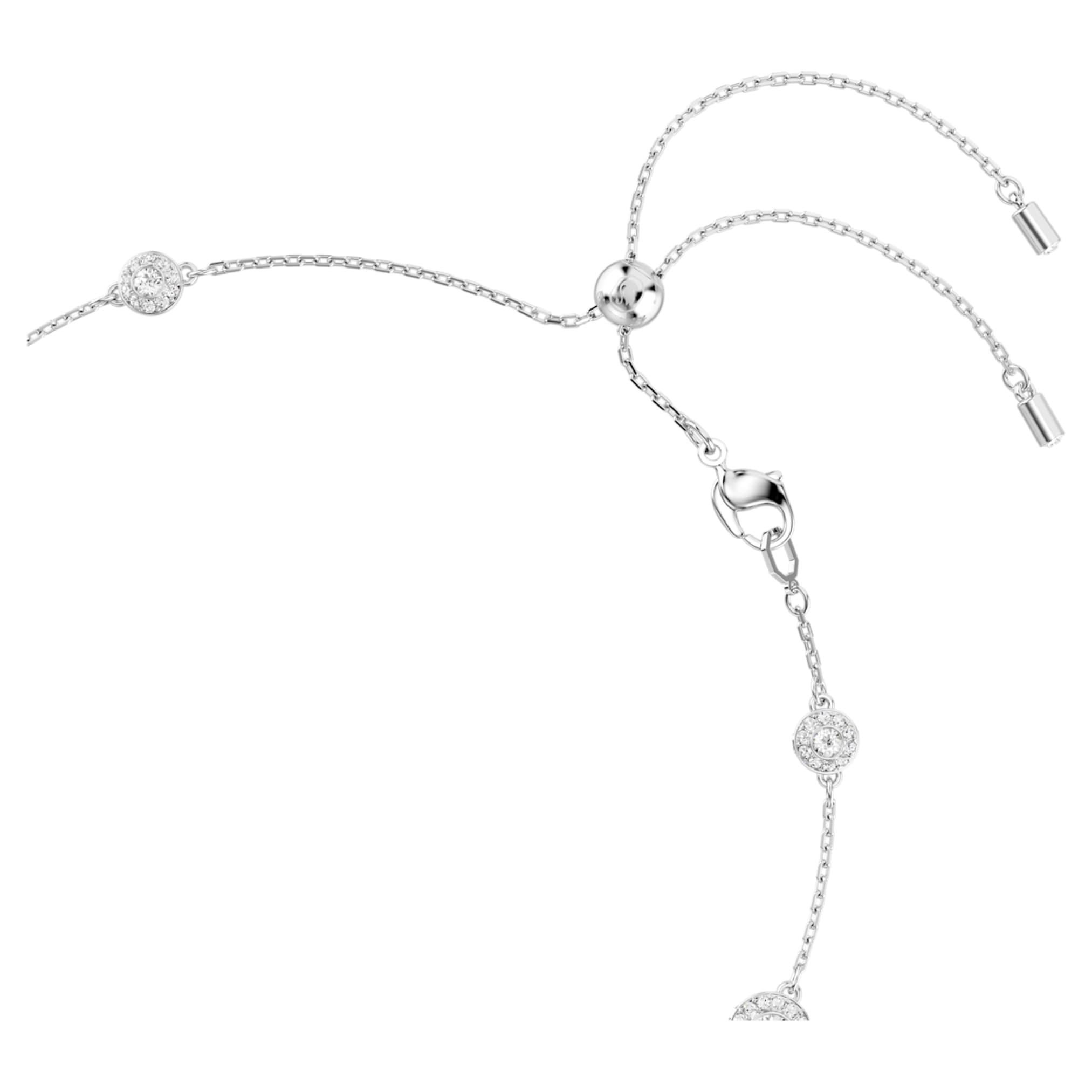 Swarovski Una Angelic necklace Round cut, Double sided motifs, White, Rhodium plated