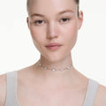 Swarovski Una Angelic necklace Round cut, Double sided motifs, White, Rhodium plated