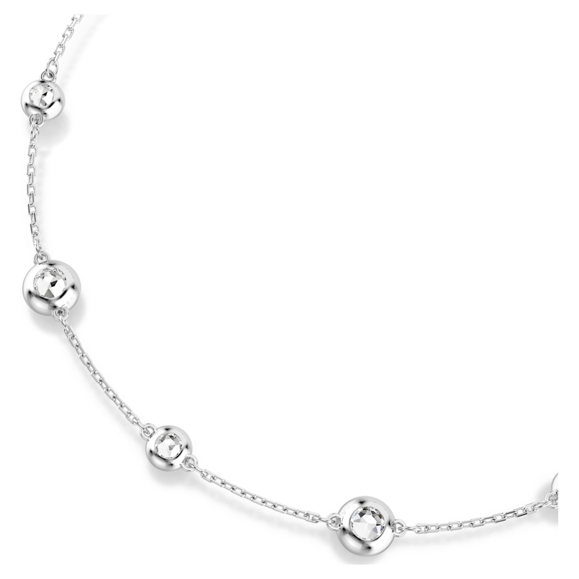 Swarovski Una Angelic necklace Round cut, Double sided motifs, White, Rhodium plated