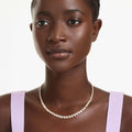Swarovski Una Angelic necklace Round cut, Small, White, 18K gold finish