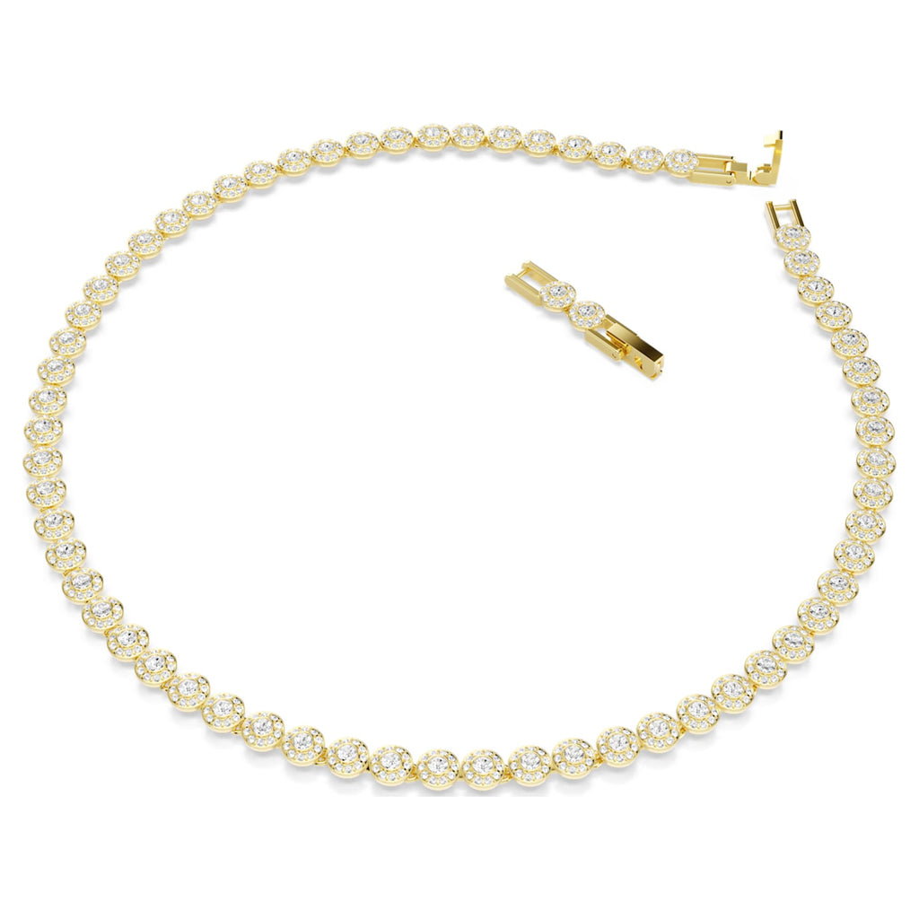 Swarovski Una Angelic necklace Round cut, Small, White, 18K gold finish