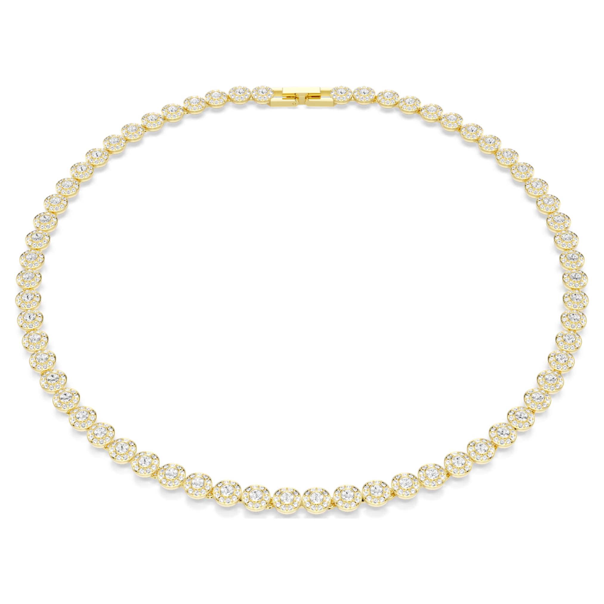 Swarovski Una Angelic necklace Round cut, Small, White, 18K gold finish