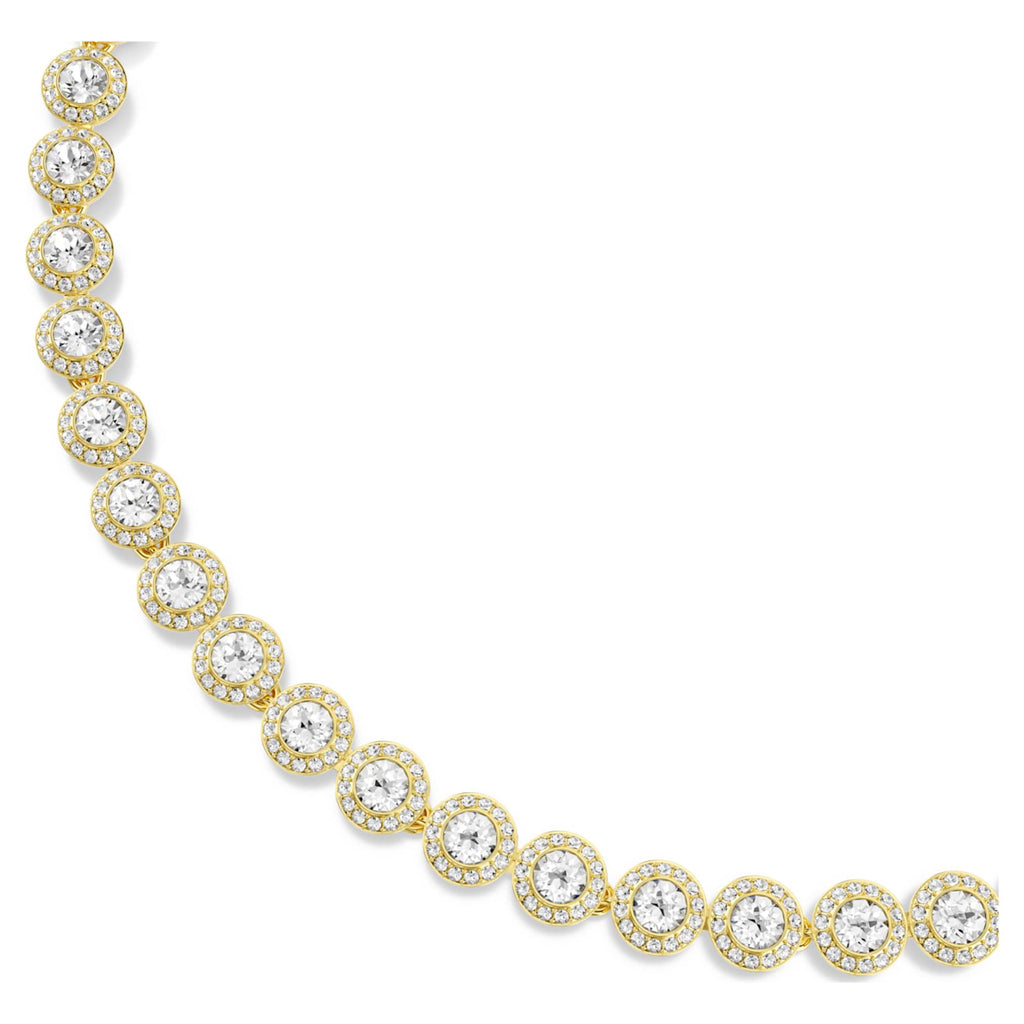 Swarovski Una Angelic necklace Round cut, White, 18K gold finish