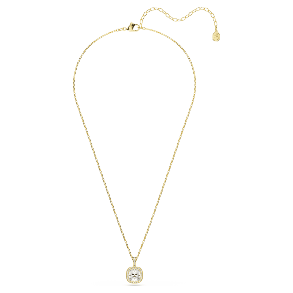 Swarovski Una Angelic pendant Cushion cut, White, 18K gold finish