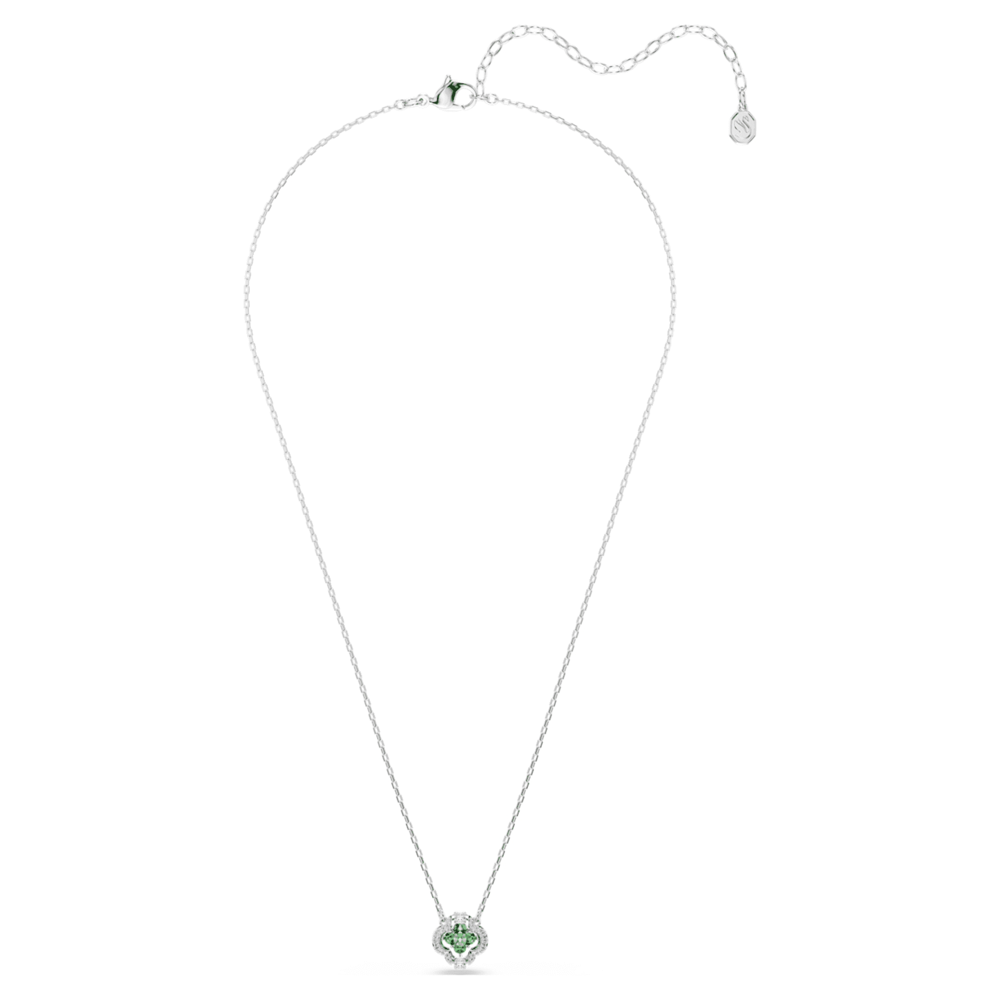 Swarovski Una Angelic pendant Mixed cuts, Green, Rhodium plated