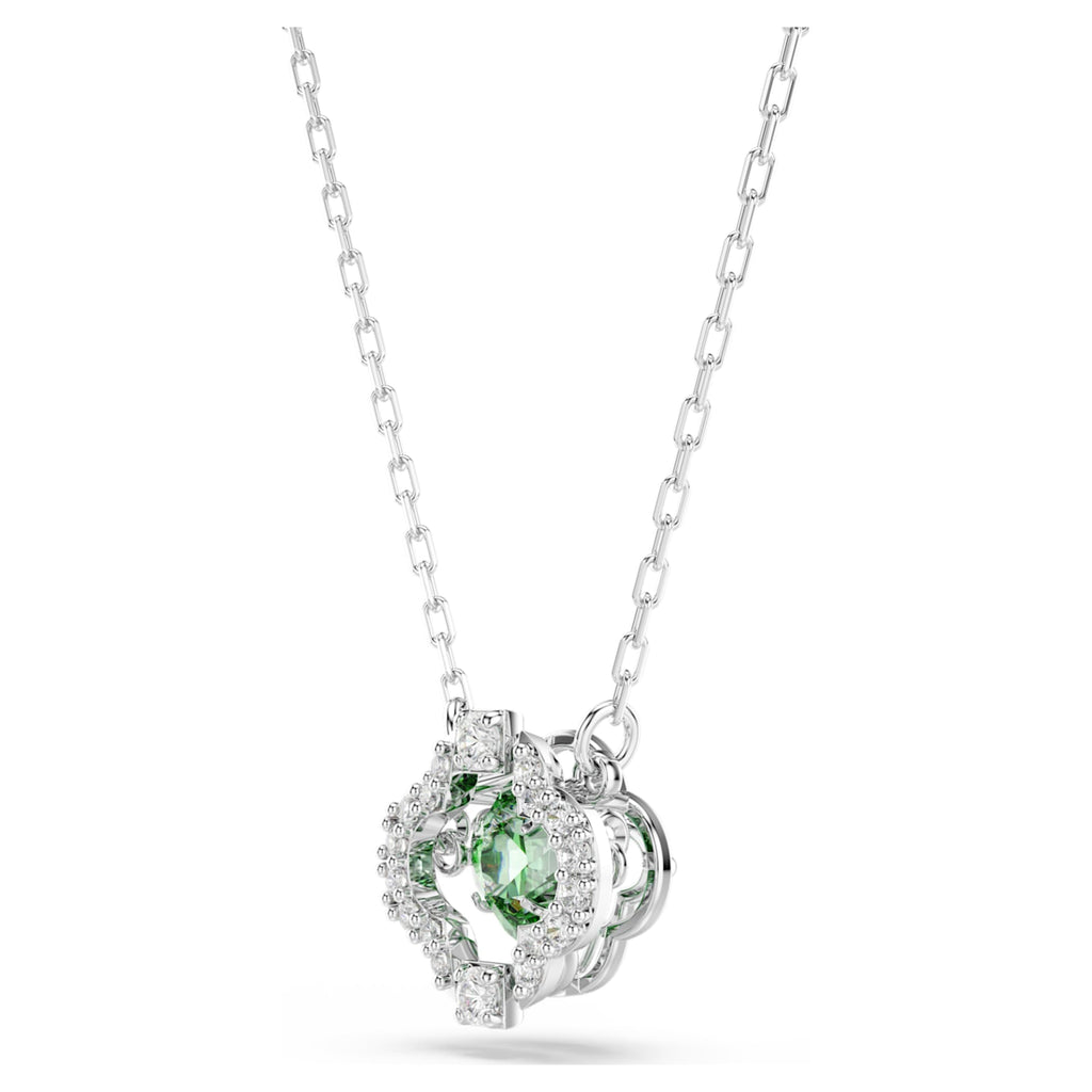 Swarovski Una Angelic pendant Mixed cuts, Green, Rhodium plated