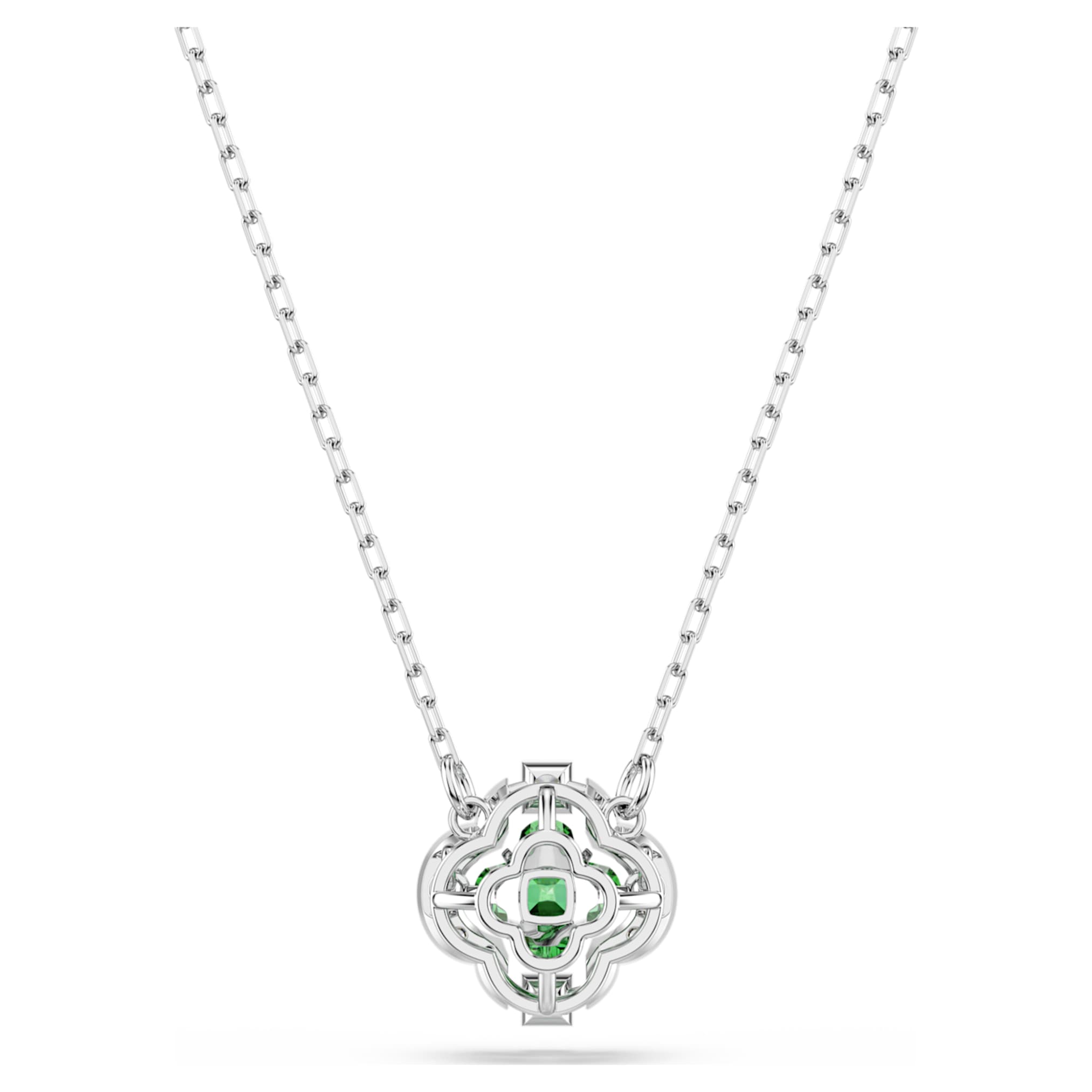 Swarovski Una Angelic pendant Mixed cuts, Green, Rhodium plated