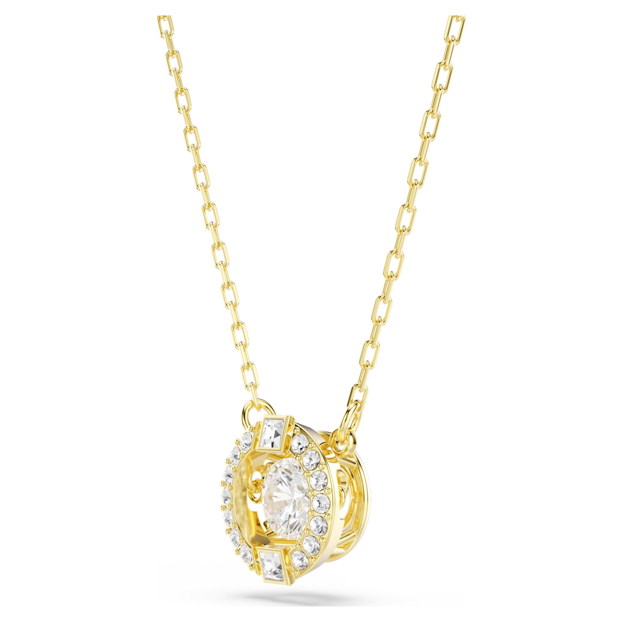 Swarovski Una Angelic pendant Mixed cuts, White, 18K gold finish