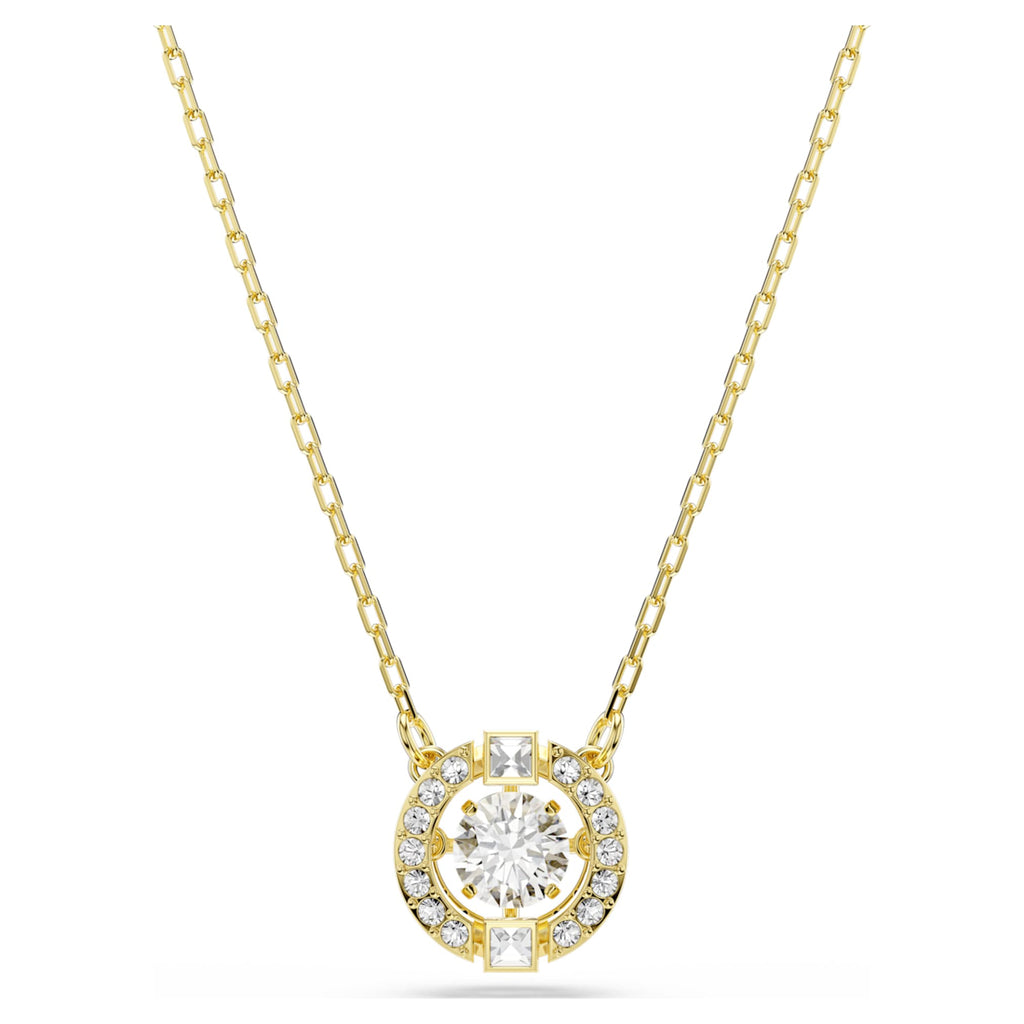 Swarovski Una Angelic pendant Mixed cuts, White, 18K gold finish
