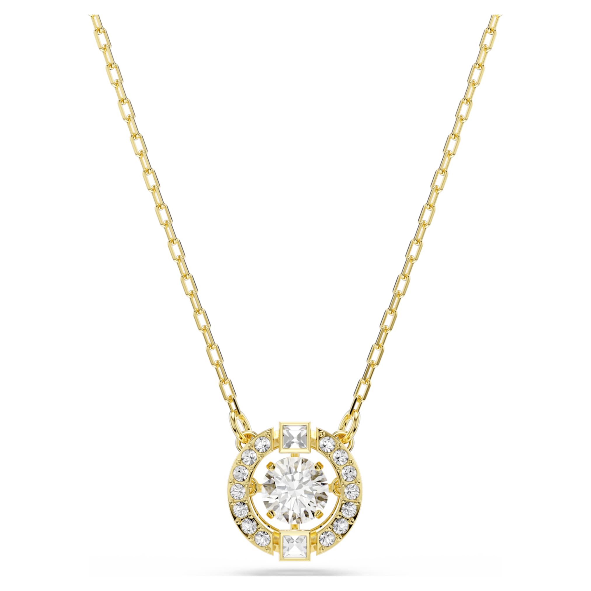 Swarovski Una Angelic pendant Mixed cuts, White, 18K gold finish