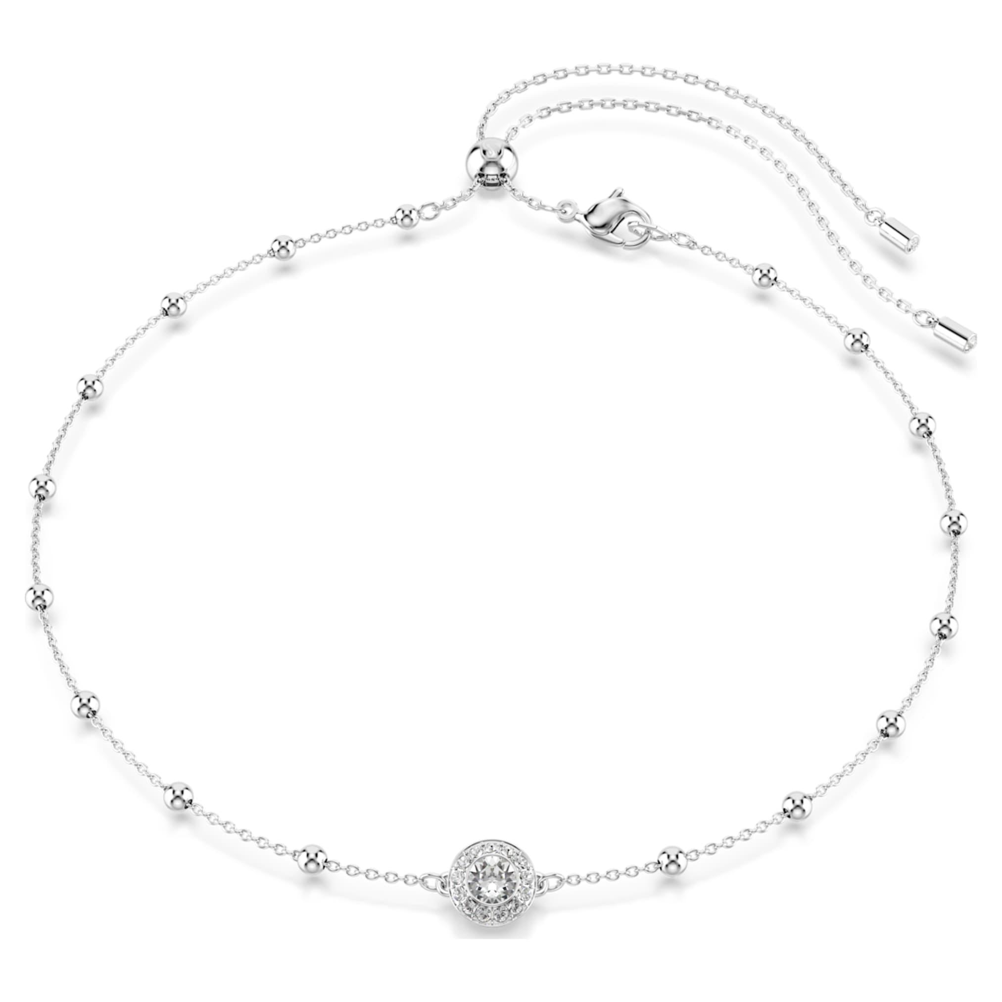Swarovski Una Angelic pendant Round cut, Double sided motifs, White, Rhodium plated