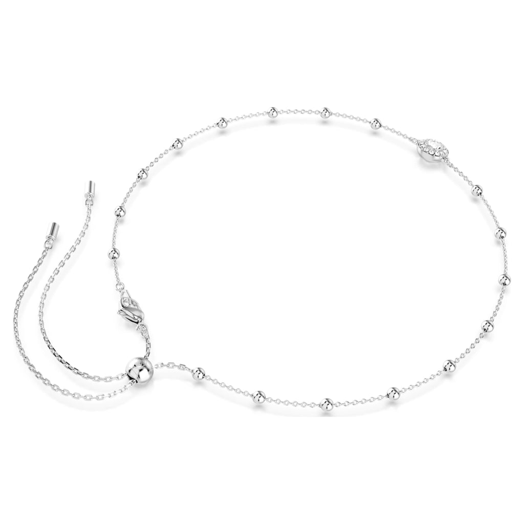 Swarovski Una Angelic pendant Round cut, Double sided motifs, White, Rhodium plated