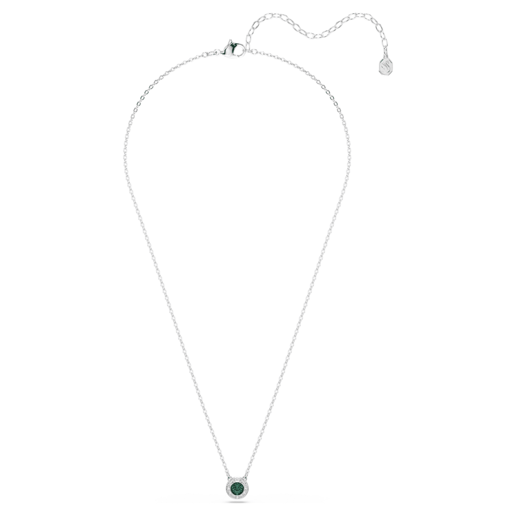 Swarovski Una Angelic pendant Round cut, Green, Rhodium plated