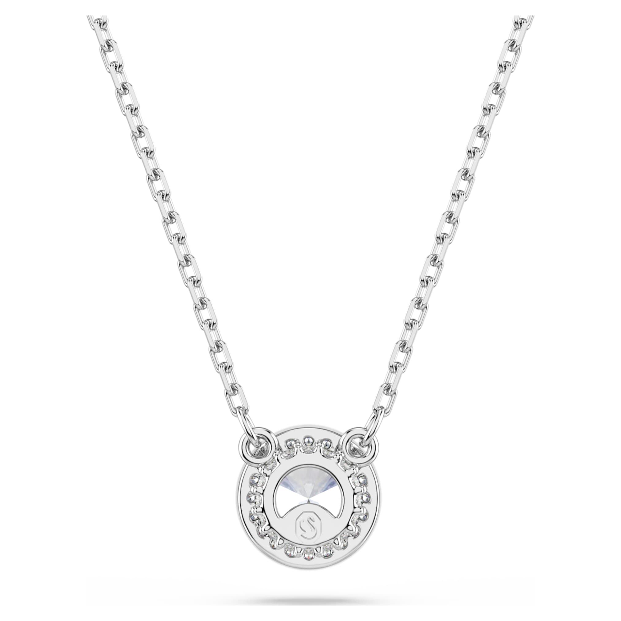 Swarovski Una Angelic pendant Round cut, Pavé, White, Rhodium plated