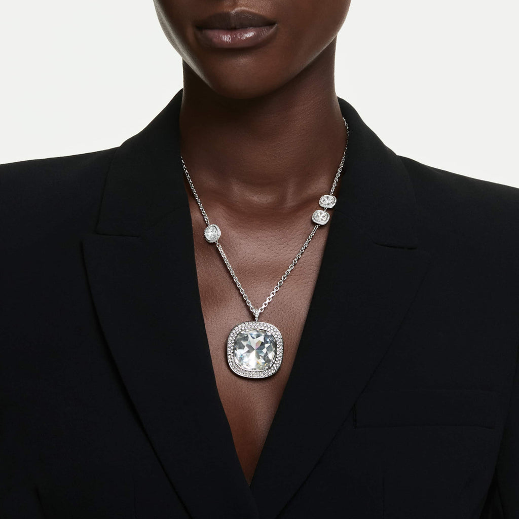 Swarovski Una Angelic pendant and brooch Cushion cut, White, Mixed Plating