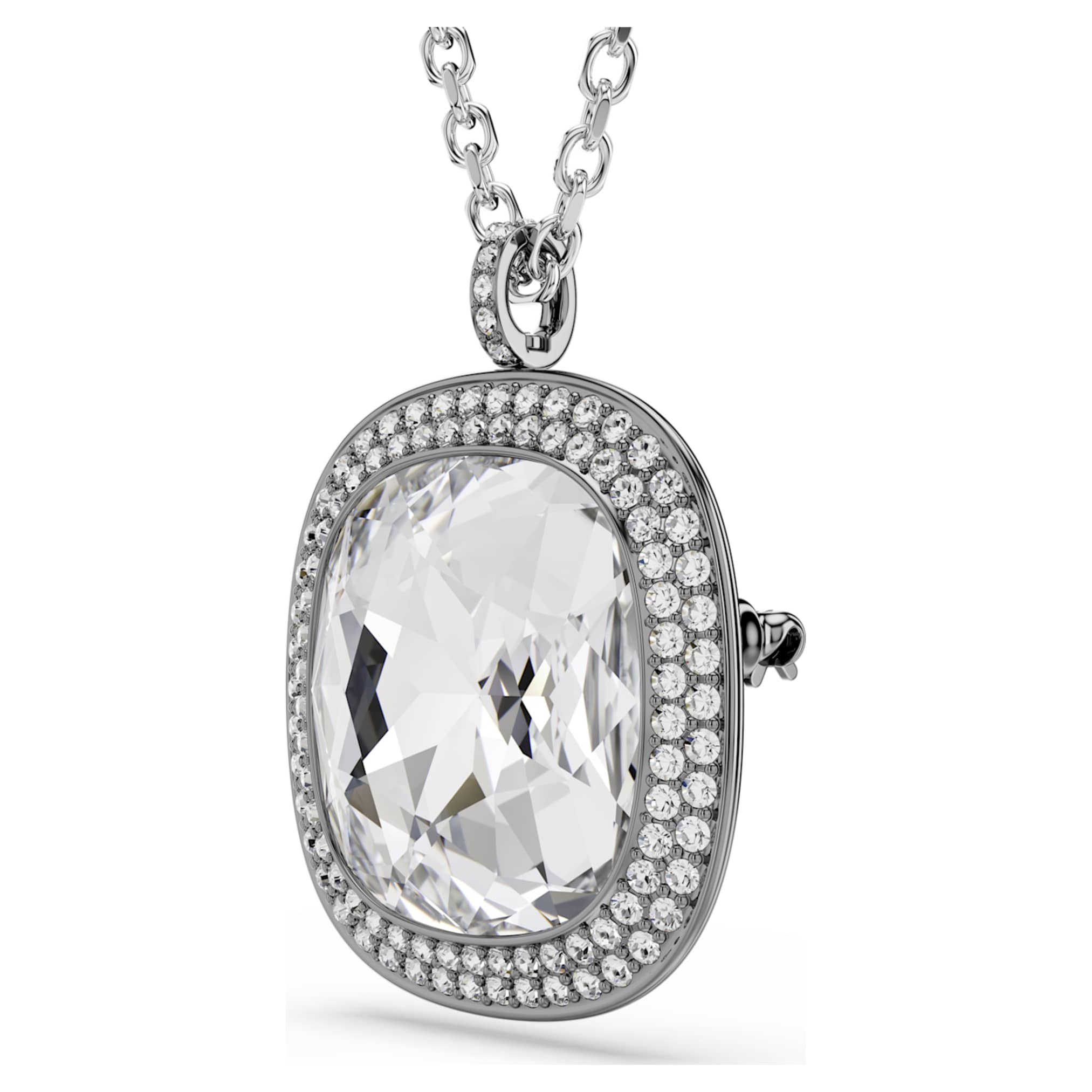 Swarovski Una Angelic pendant and brooch Cushion cut, White, Mixed Plating