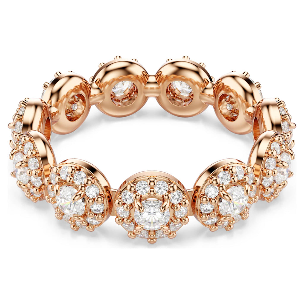 Swarovski Una Angelic ring Round cut, White, 18K rose gold finish