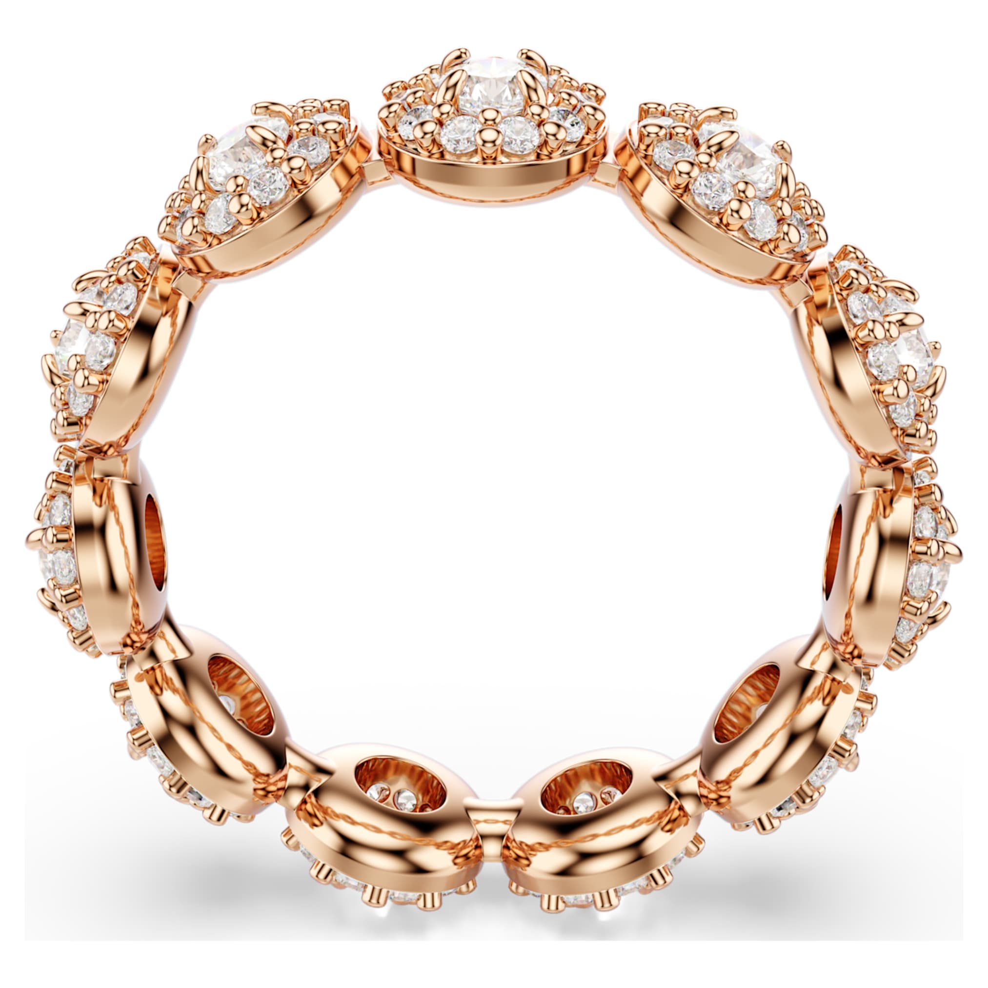 Swarovski Una Angelic ring Round cut, White, 18K rose gold finish