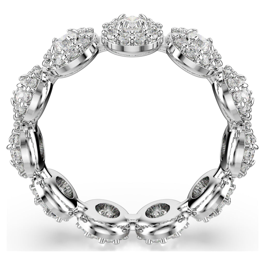 Swarovski Una Angelic ring Round cut, White, Rhodium plated