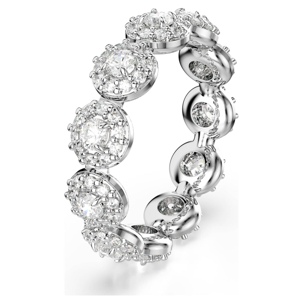 Swarovski Una Angelic ring Round cut, White, Rhodium plated
