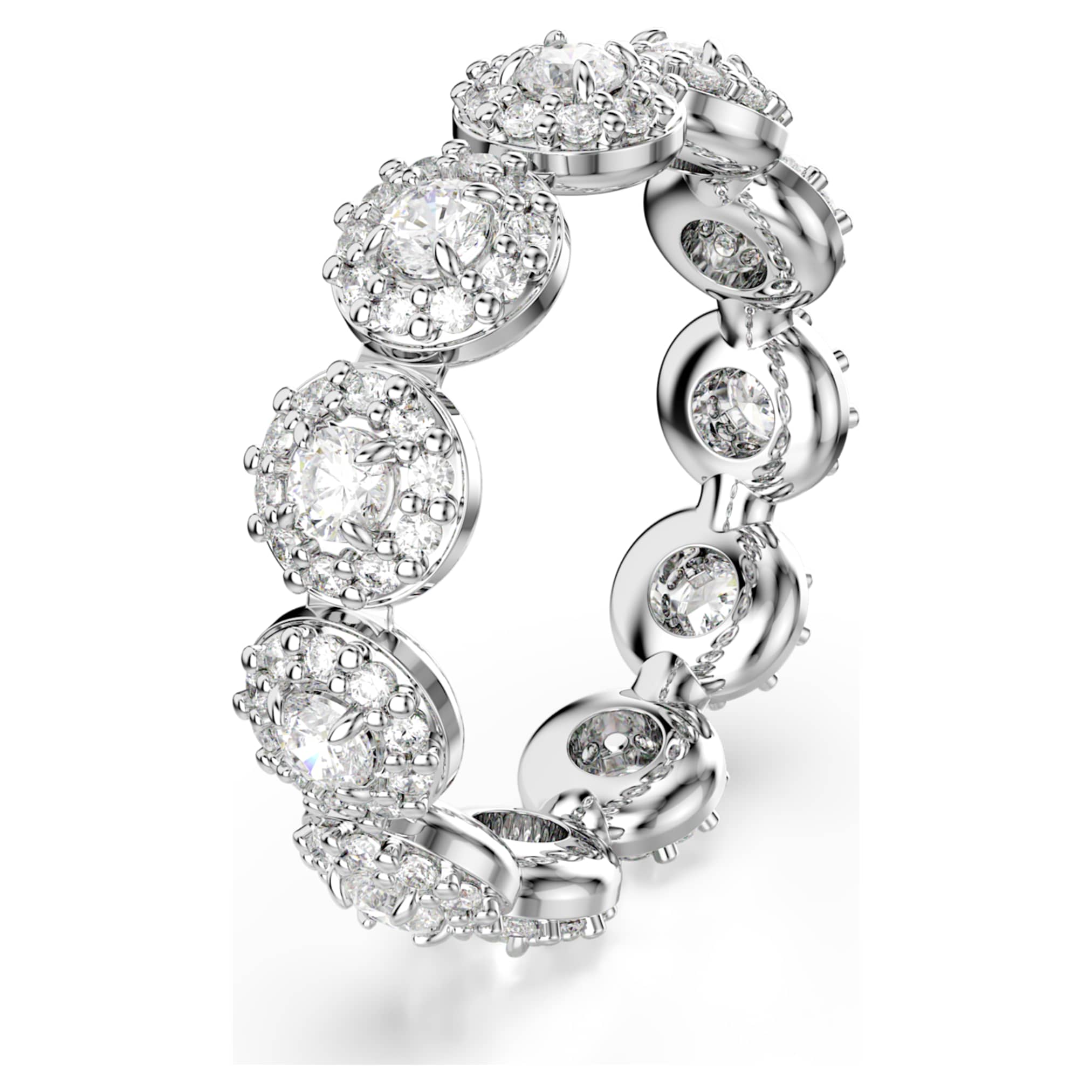 Swarovski Una Angelic ring Round cut, White, Rhodium plated