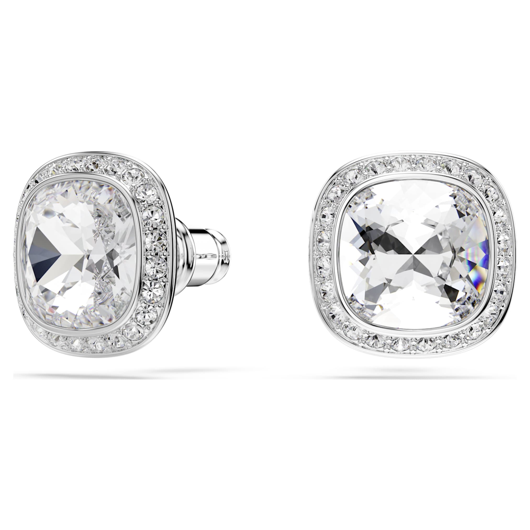 Swarovski Una Angelic set Cushion cut, White, Rhodium plated