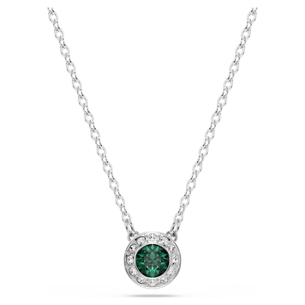Swarovski Una Angelic set Set (2), Round cut, Green, Rhodium plated
