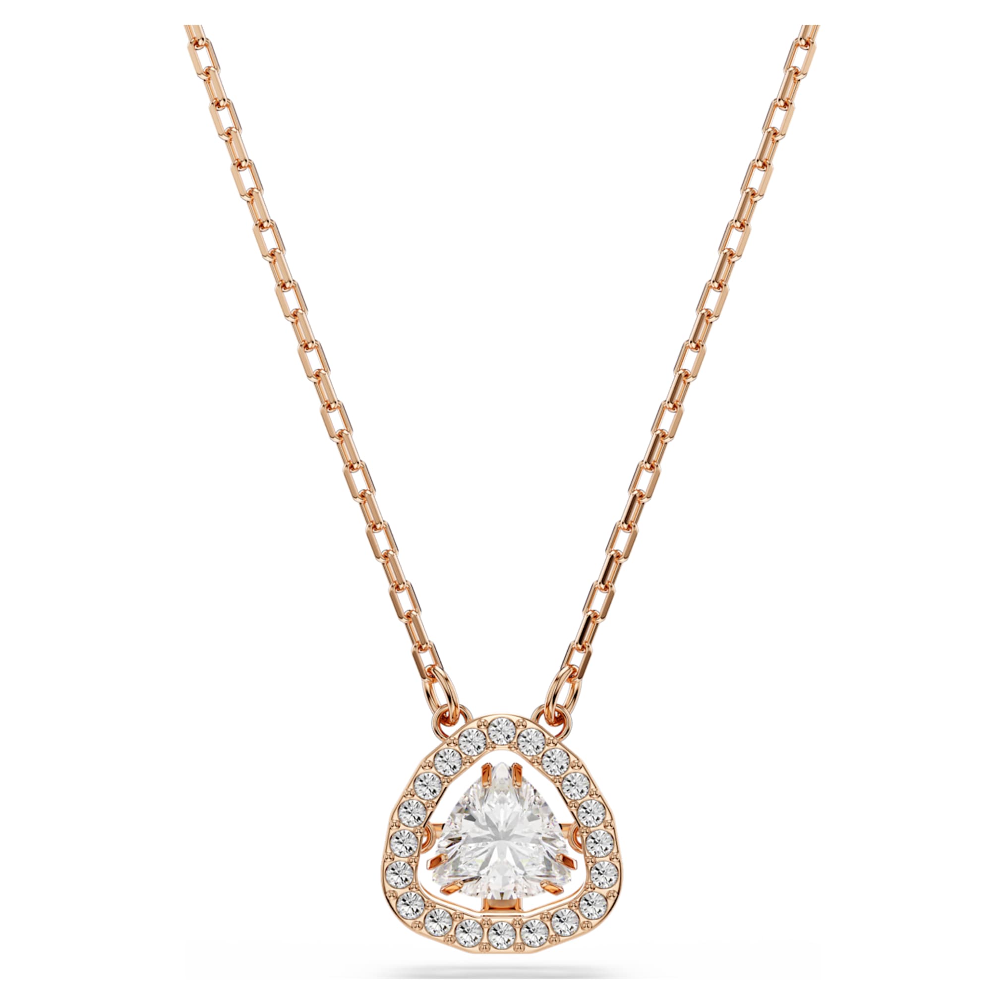Swarovski Una Angelic set Set (2), Triangle cut, Pink, 18K rose gold finish