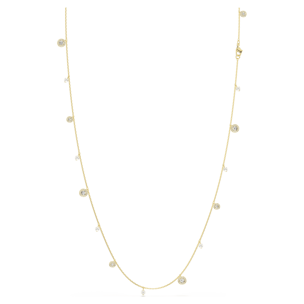 Swarovski Una Angelic strandage Crystal pearl, Round cut, White, 18K gold finish