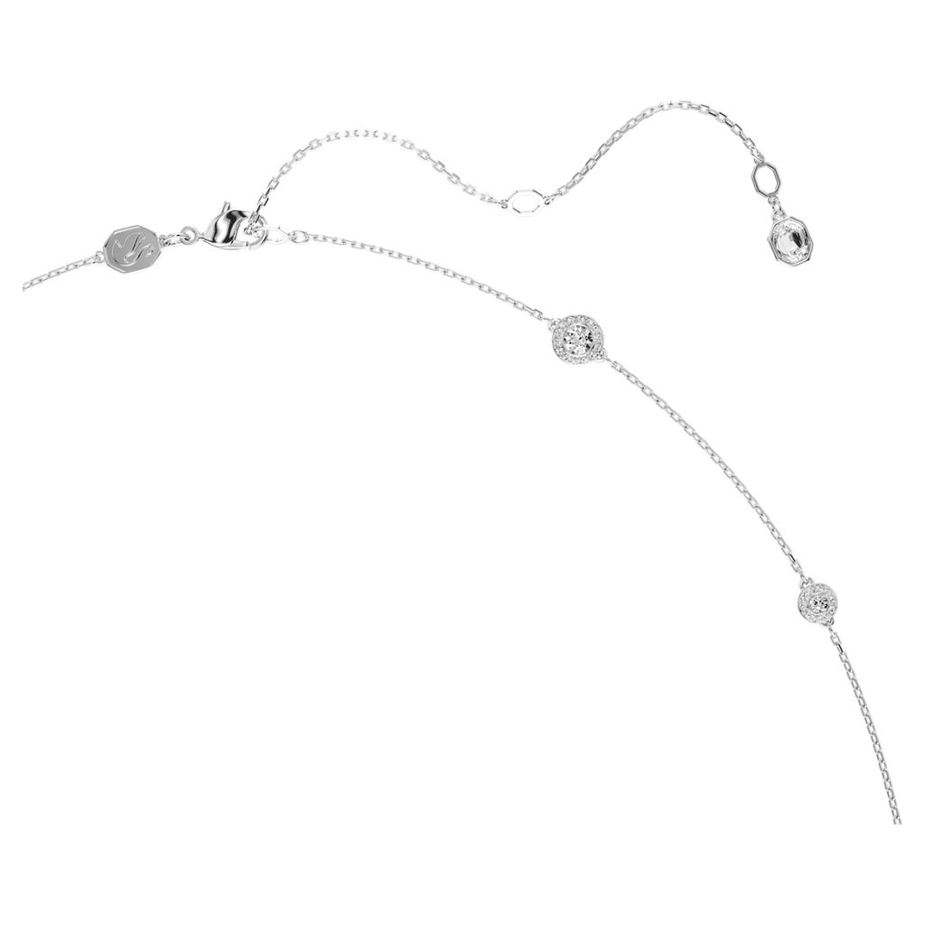 Swarovski Una Angelic strandage Round cut, White, Rhodium plated
