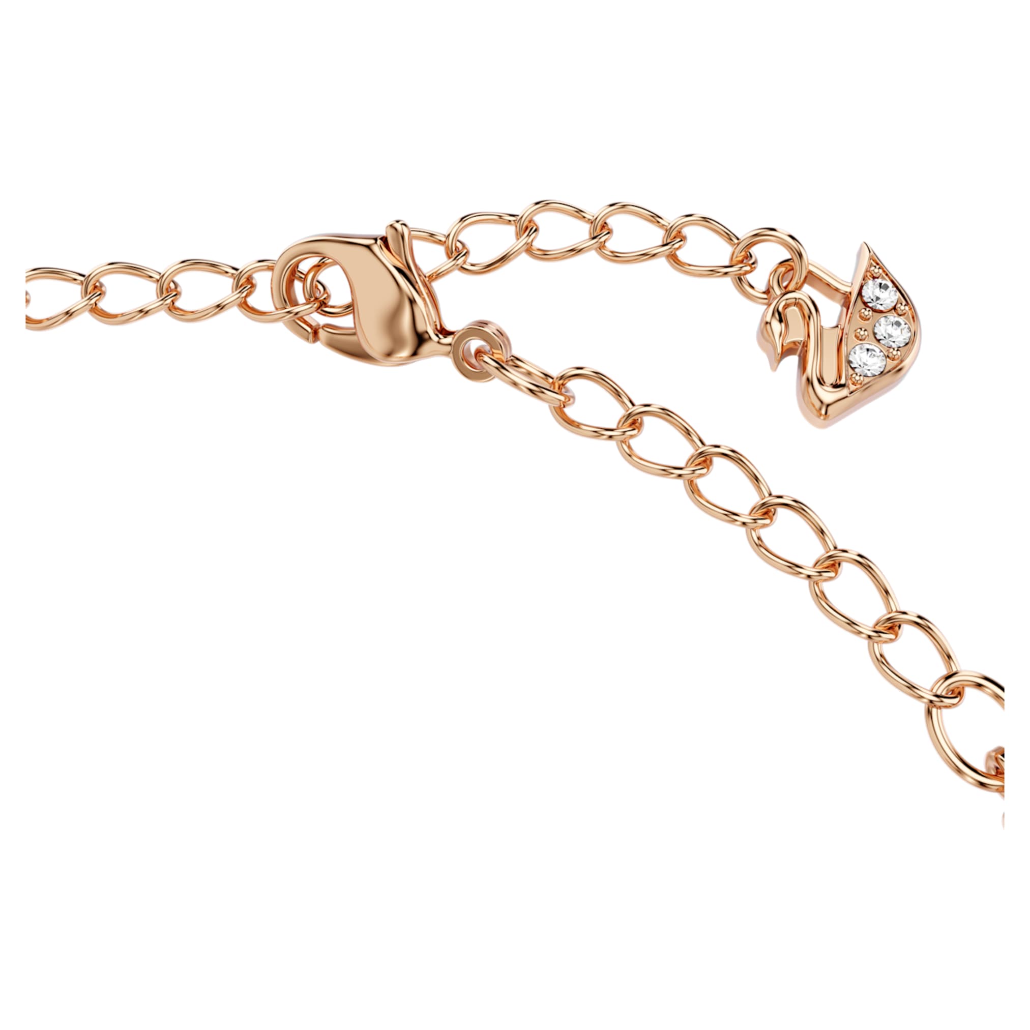 Swarovski Una bracelet Round cut, Oval shape, White, 18K rose gold finish